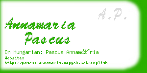 annamaria pascus business card